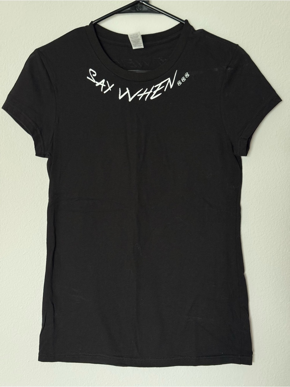 Black 'Say When… Lightweight Graphic Powerlifting Tee - New Without Tags